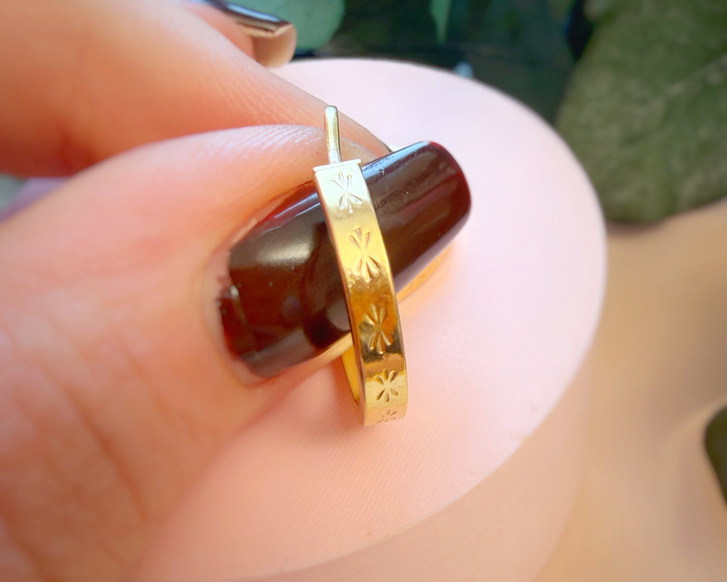 Vintage Star-Etched Hoops