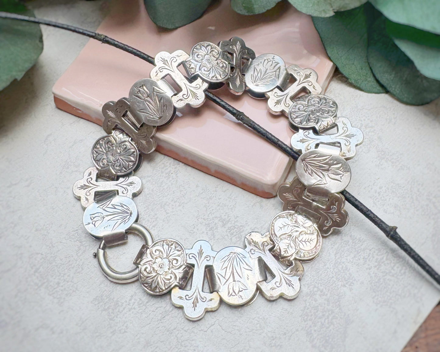 Antique Fancy Book Bracelet with Removable Bolt (7")