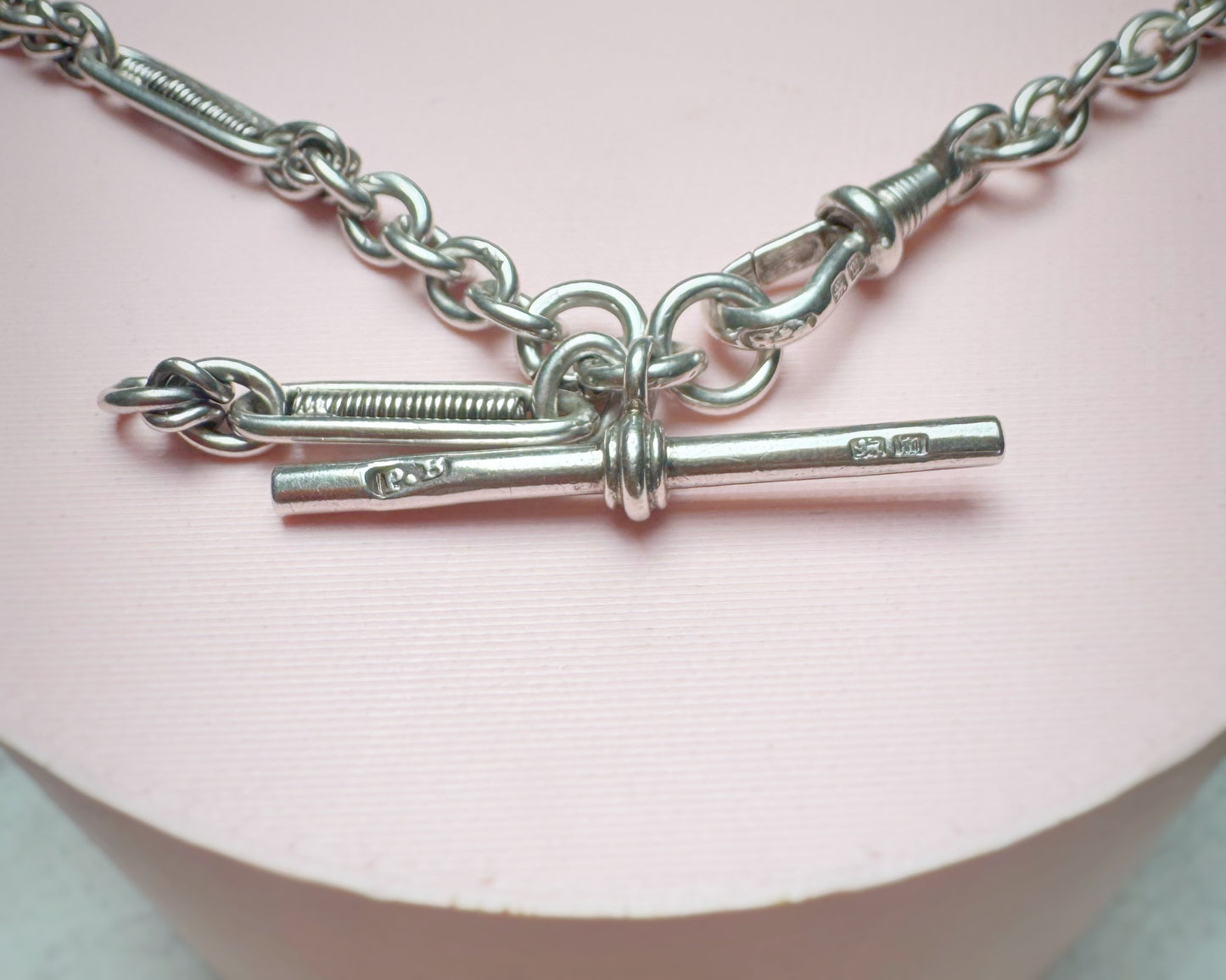 Antique Fancy Trombone and Lovers Knot Bracelet with Dog Clip and T-Bar (7")