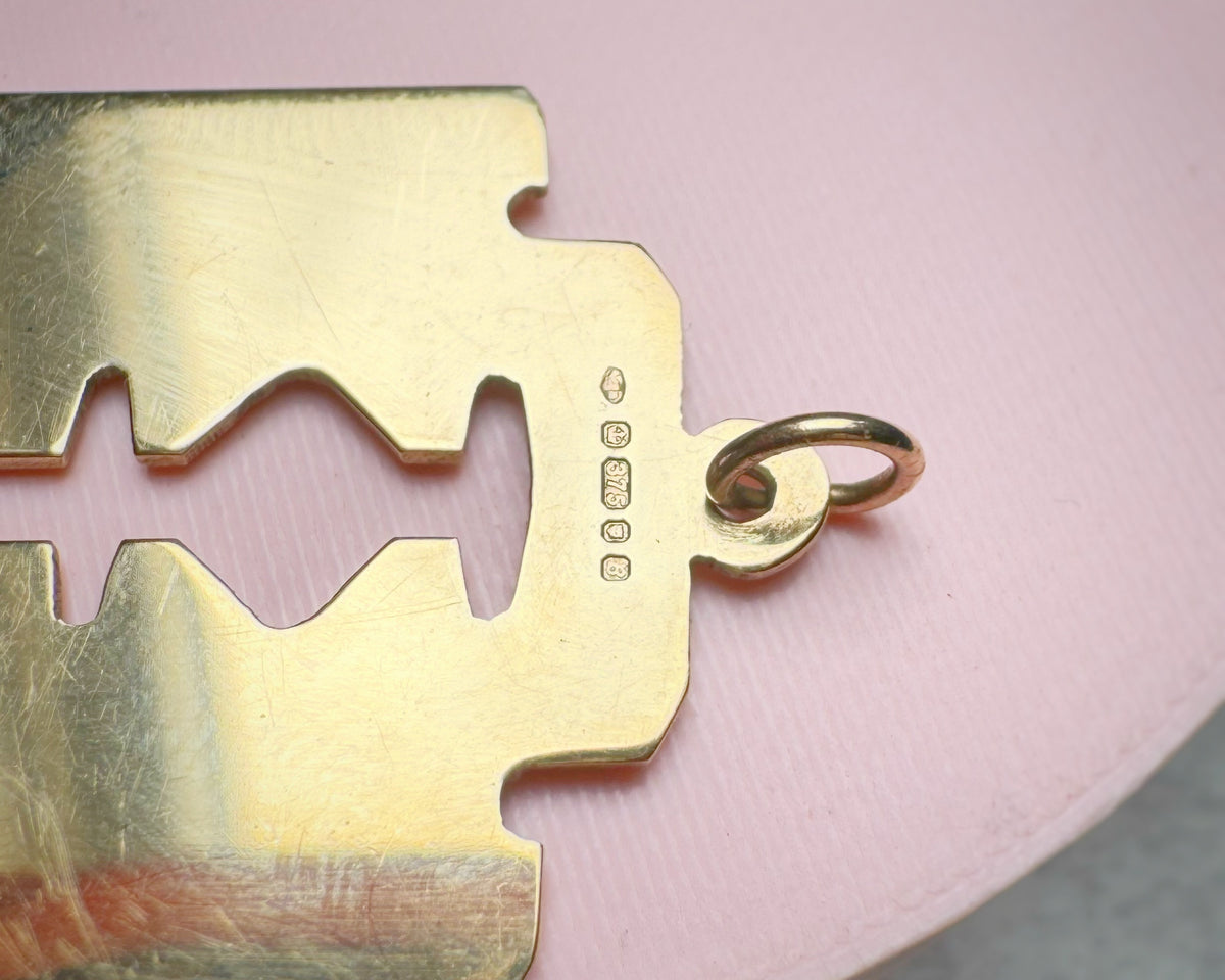 Vintage XL Razor Blade Charm