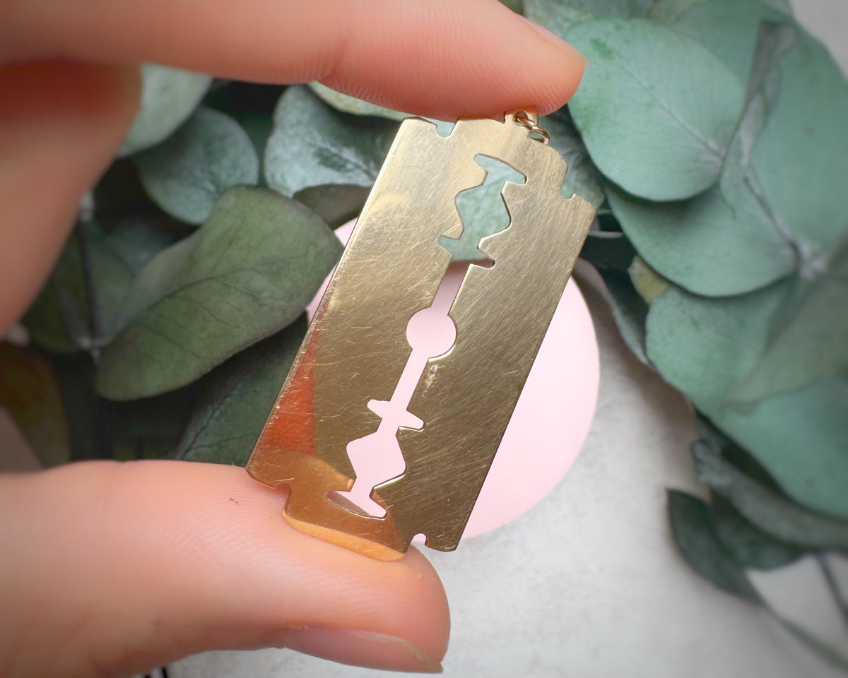 Vintage XL Razor Blade Charm