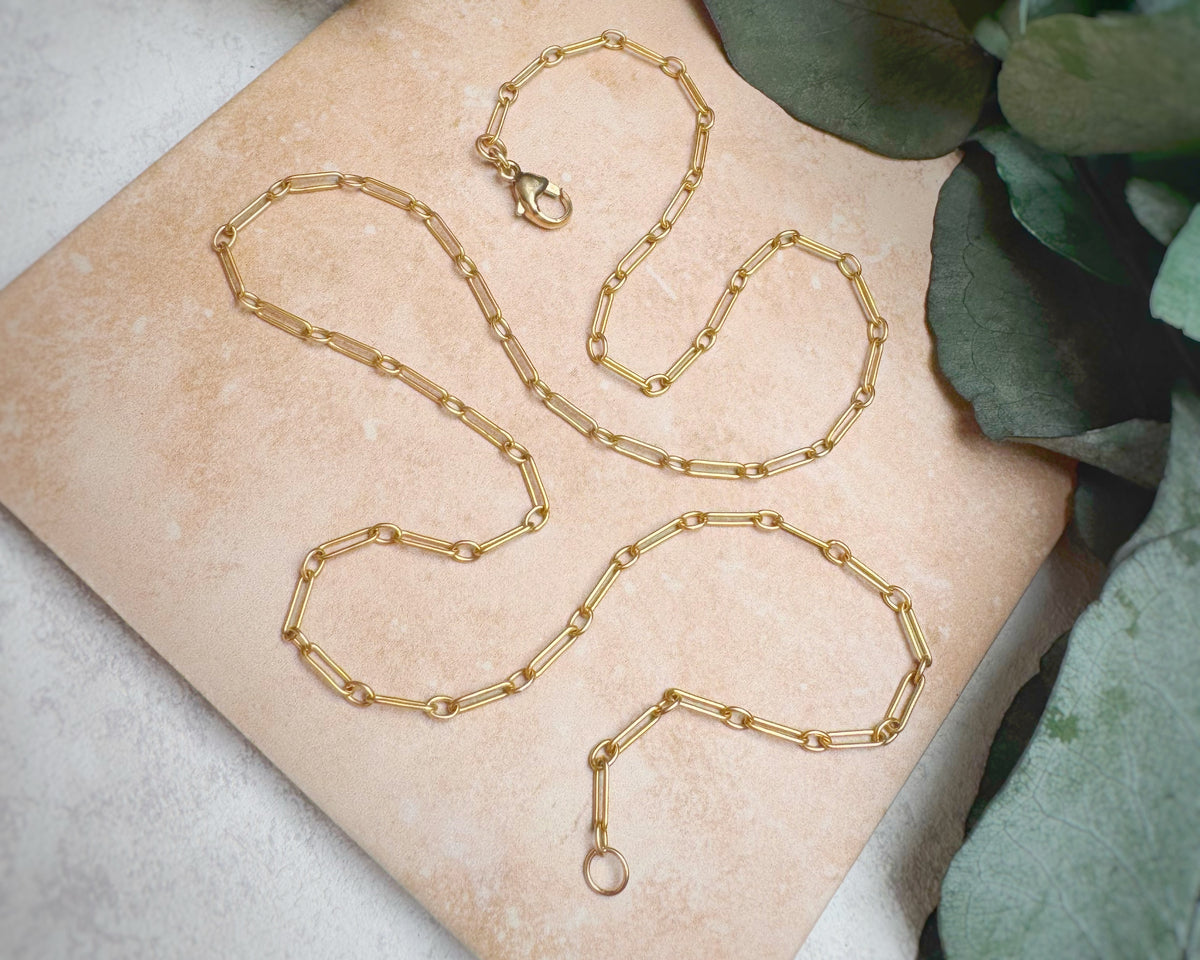 Antique 15ct Gold Single-Link Trombone Chain (20")