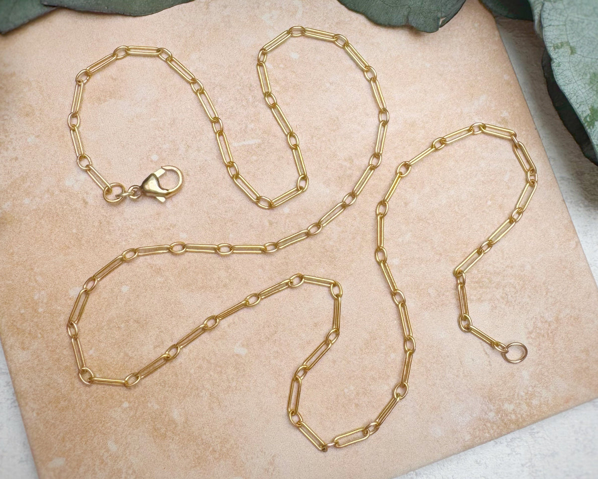 Antique 15ct Gold Single-Link Trombone Chain (20")