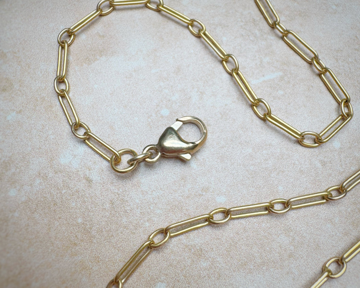 Antique 15ct Gold Single-Link Trombone Chain (20")