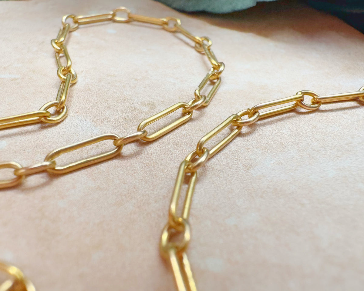 Antique 15ct Gold Single-Link Trombone Chain (20")