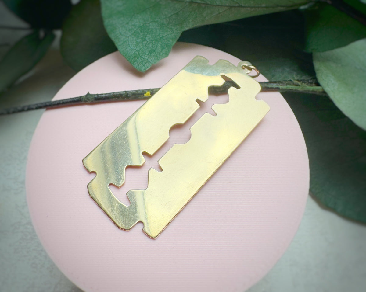 Vintage XL Razor Blade Charm