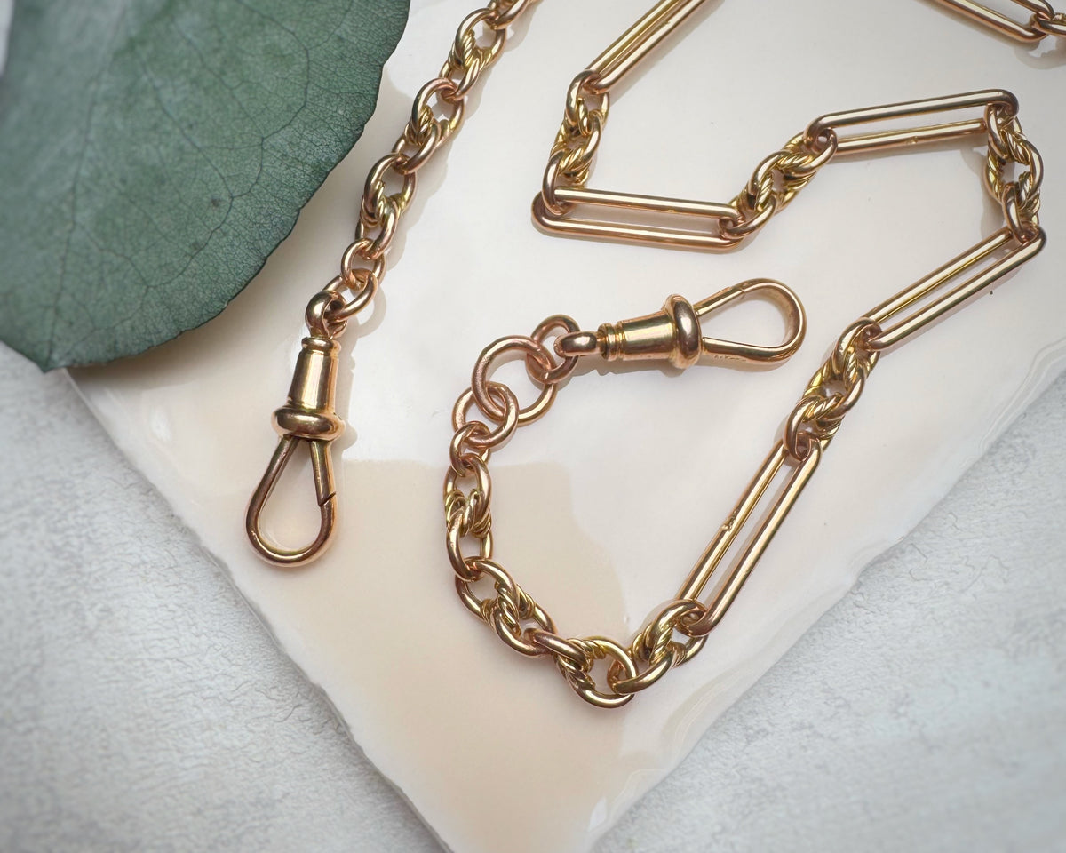 Antique Trombone and Double Lovers Knot Albert (15")