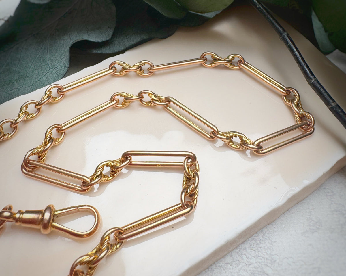 Antique Trombone and Double Lovers Knot Albert (15")