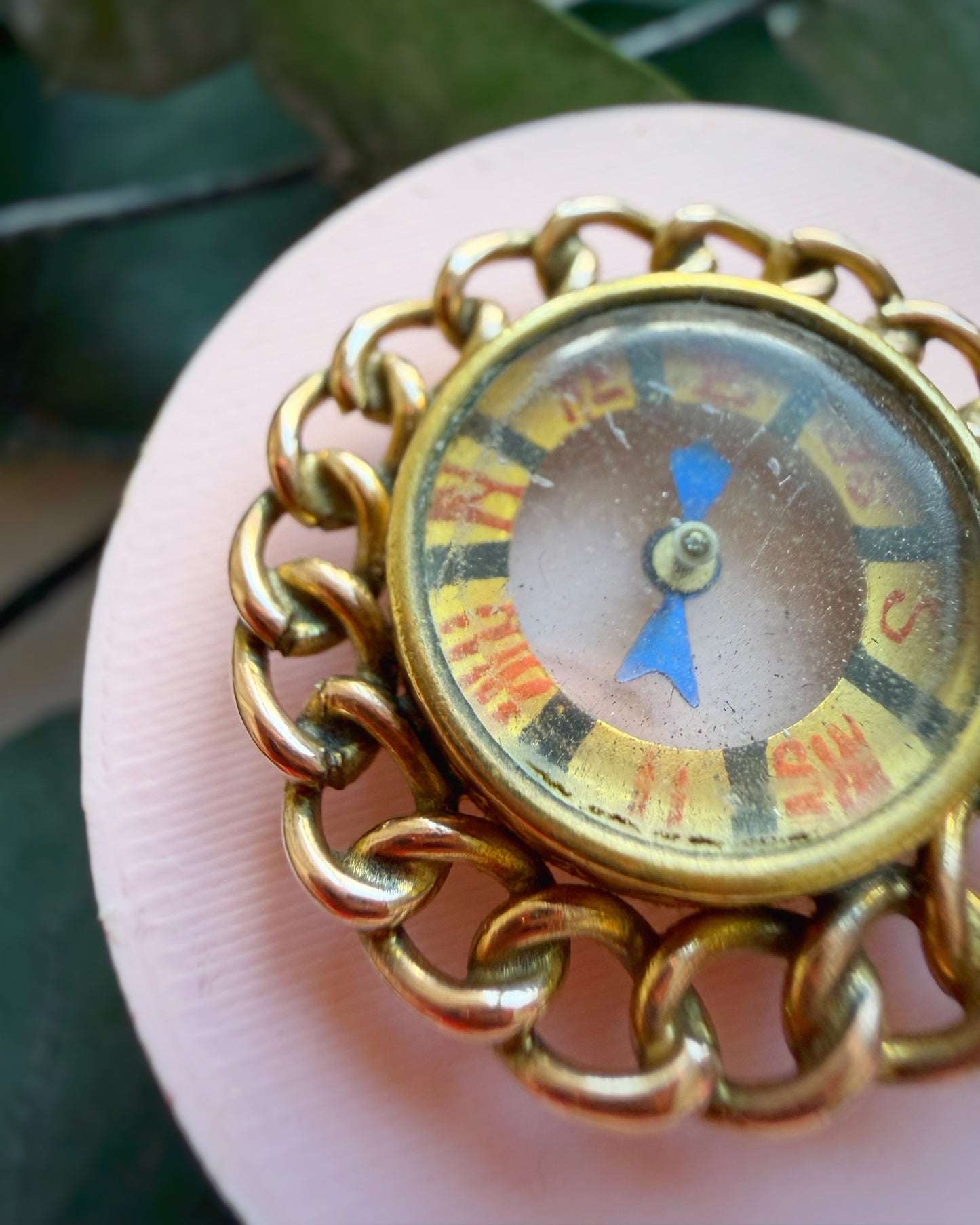Antique Curb-Bordered Compass Charm