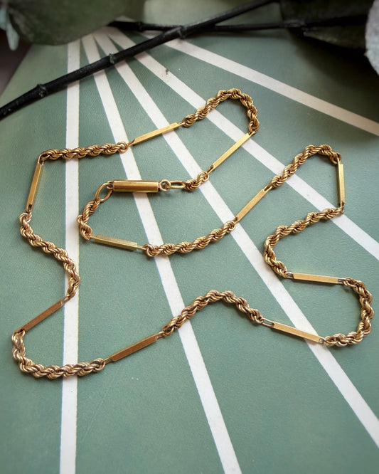 Antique Ultra Yellow Rope and Bar Link (15")