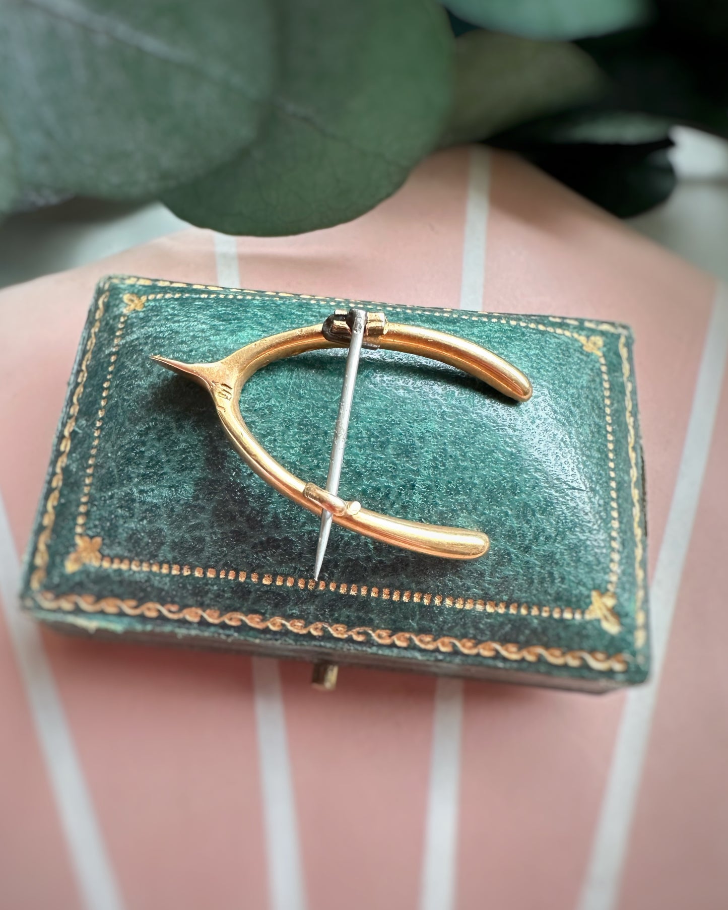 Antique Pearl-Set Wishbone Brooch
