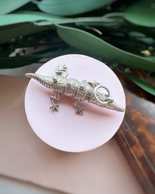 Vintage Articulated Alligator Charm