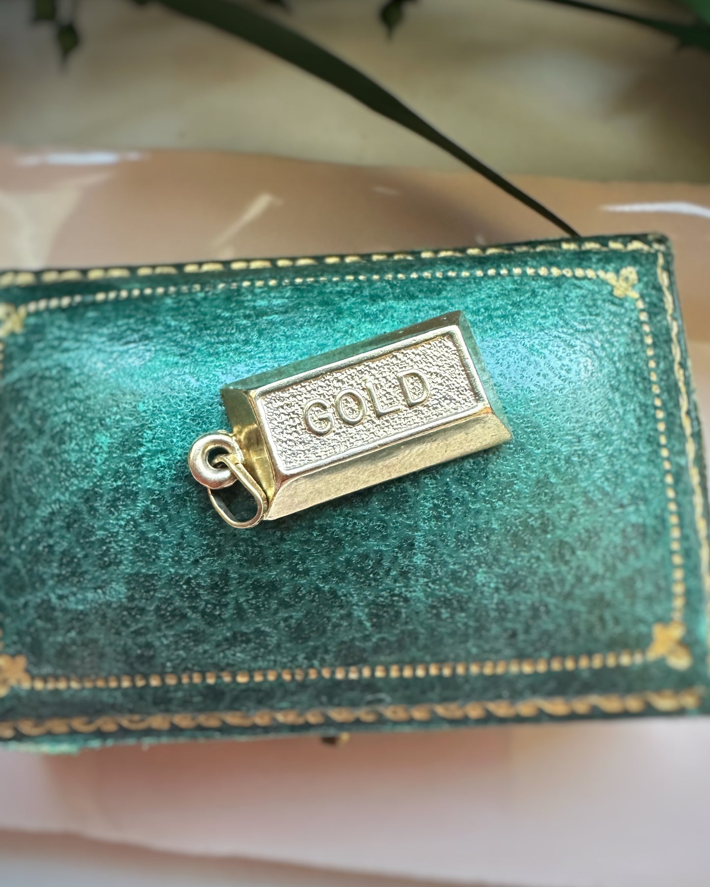 Vintage Gold Bar Charm