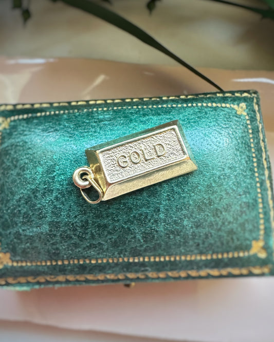 Vintage Gold Bar Charm