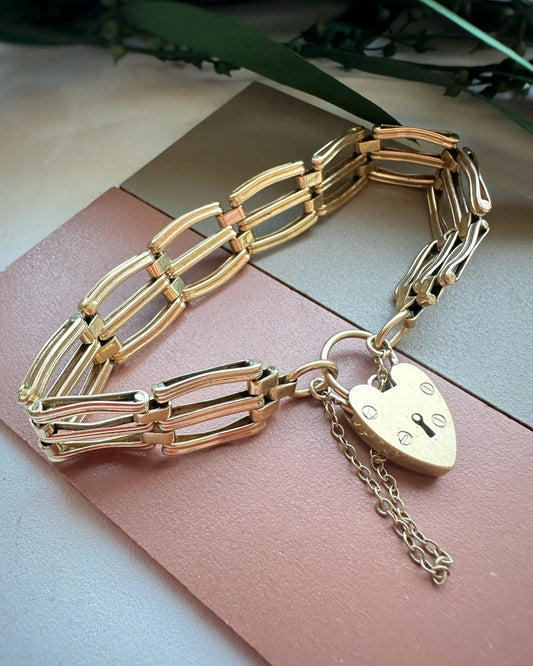 Vintage Chunky Gate Bracelet (7")
