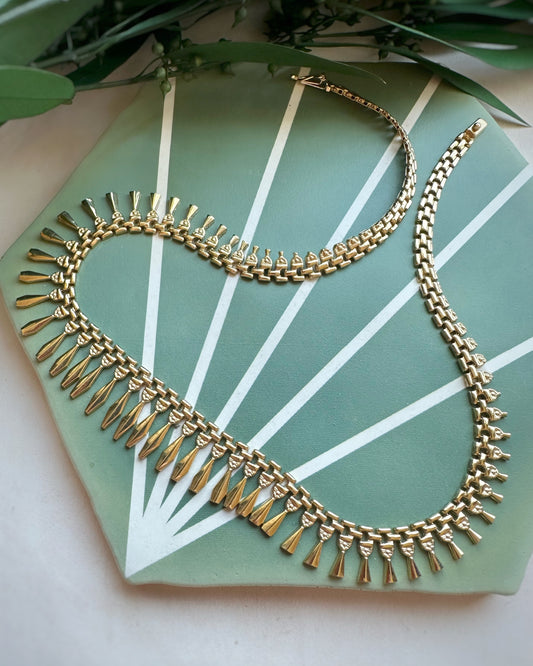 Vintage Ultra Yellow Cleopatra Necklace