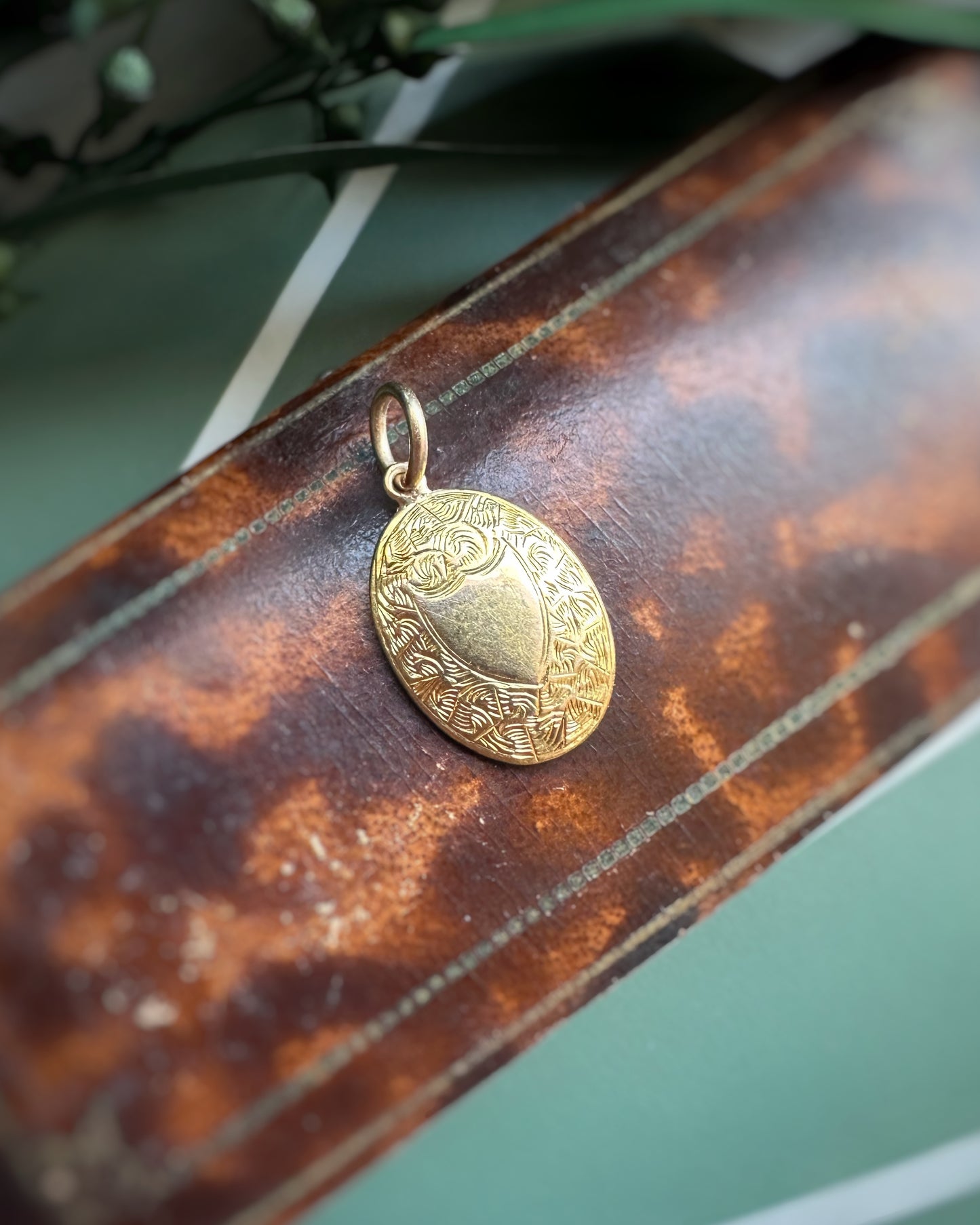 Antique Cufflink-Conversion Shield Motif Pendant
