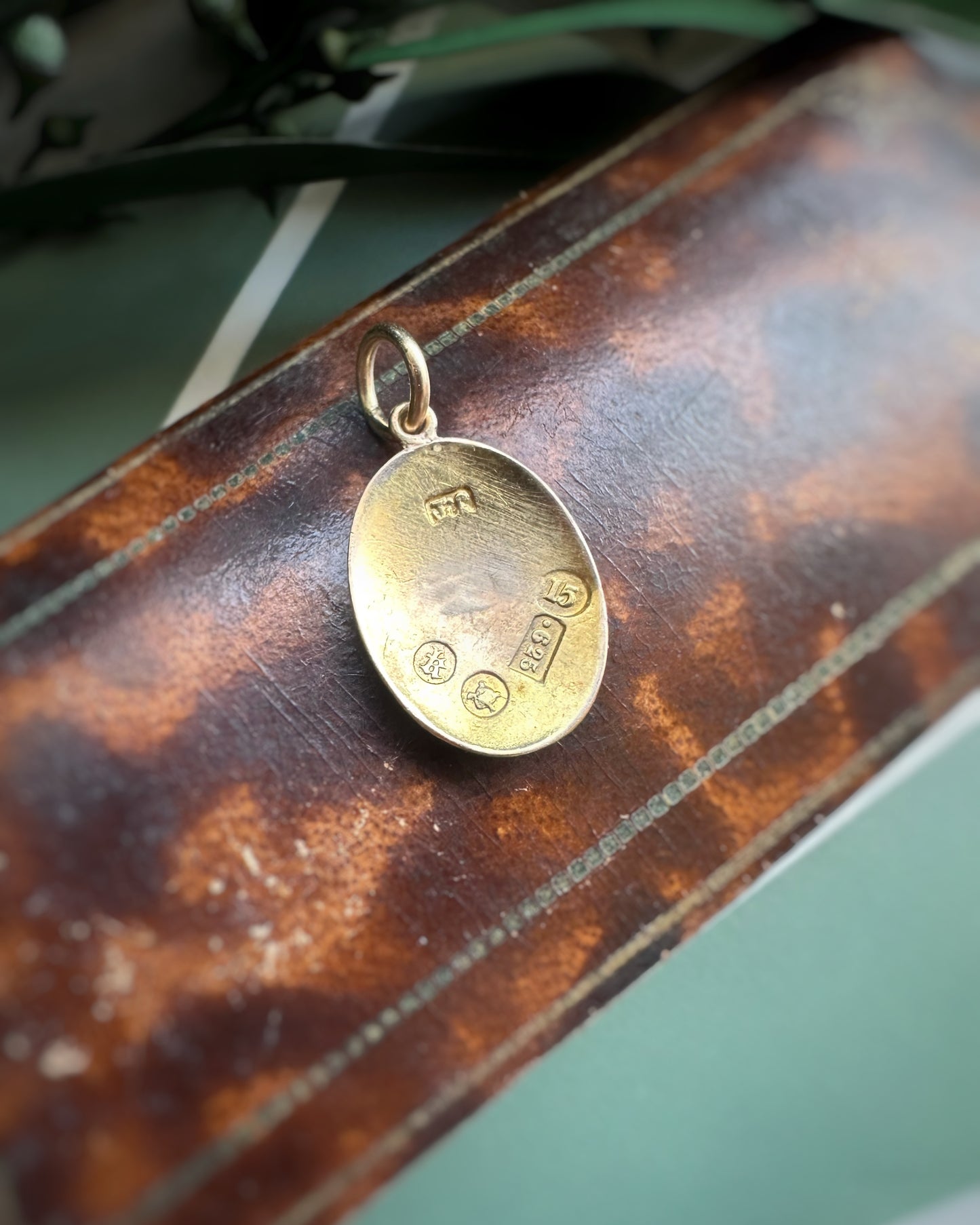 Antique Cufflink-Conversion Shield Motif Pendant
