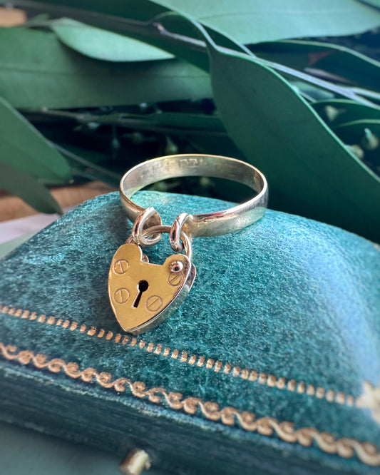 Antique Skinny Padlock Ring
