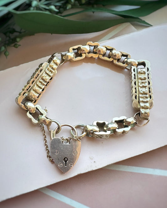 Antique Enormous Mixed Link Bracelet