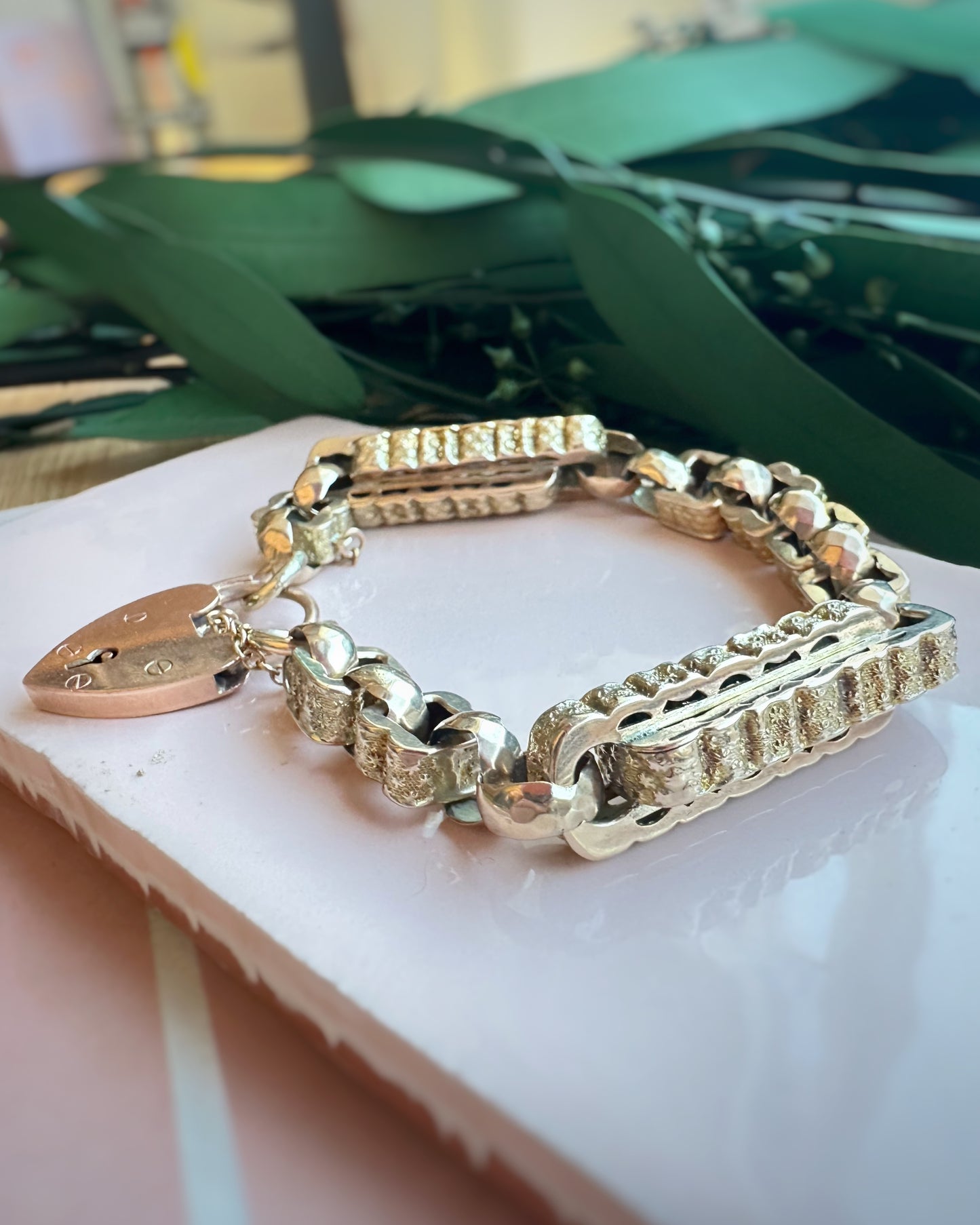 Antique Enormous Mixed Link Bracelet