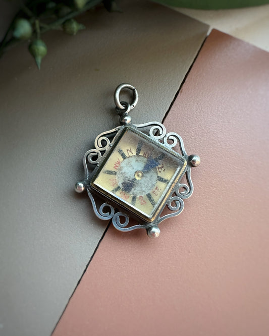 Antique Fancy Compass Charm