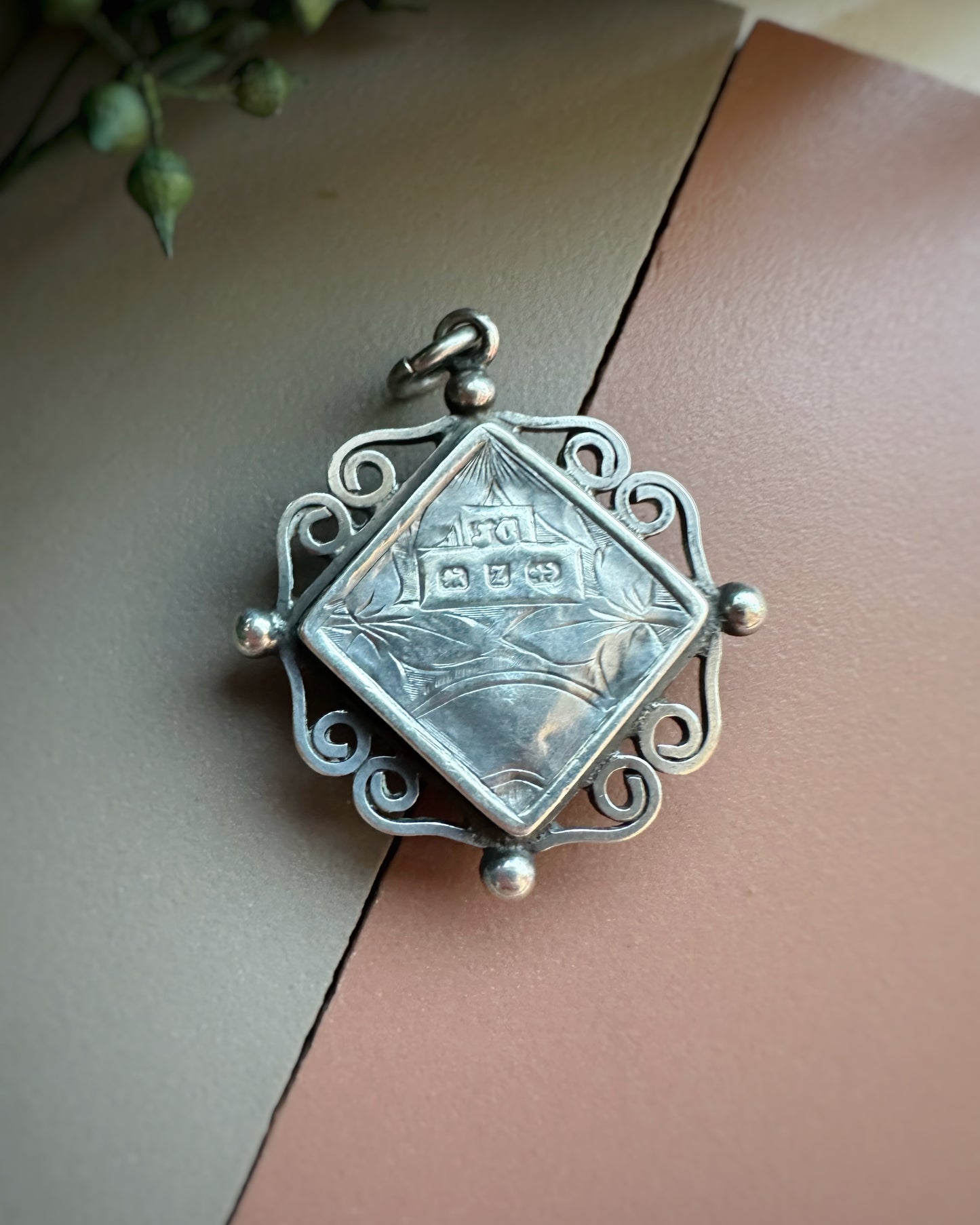 Antique Fancy Compass Charm