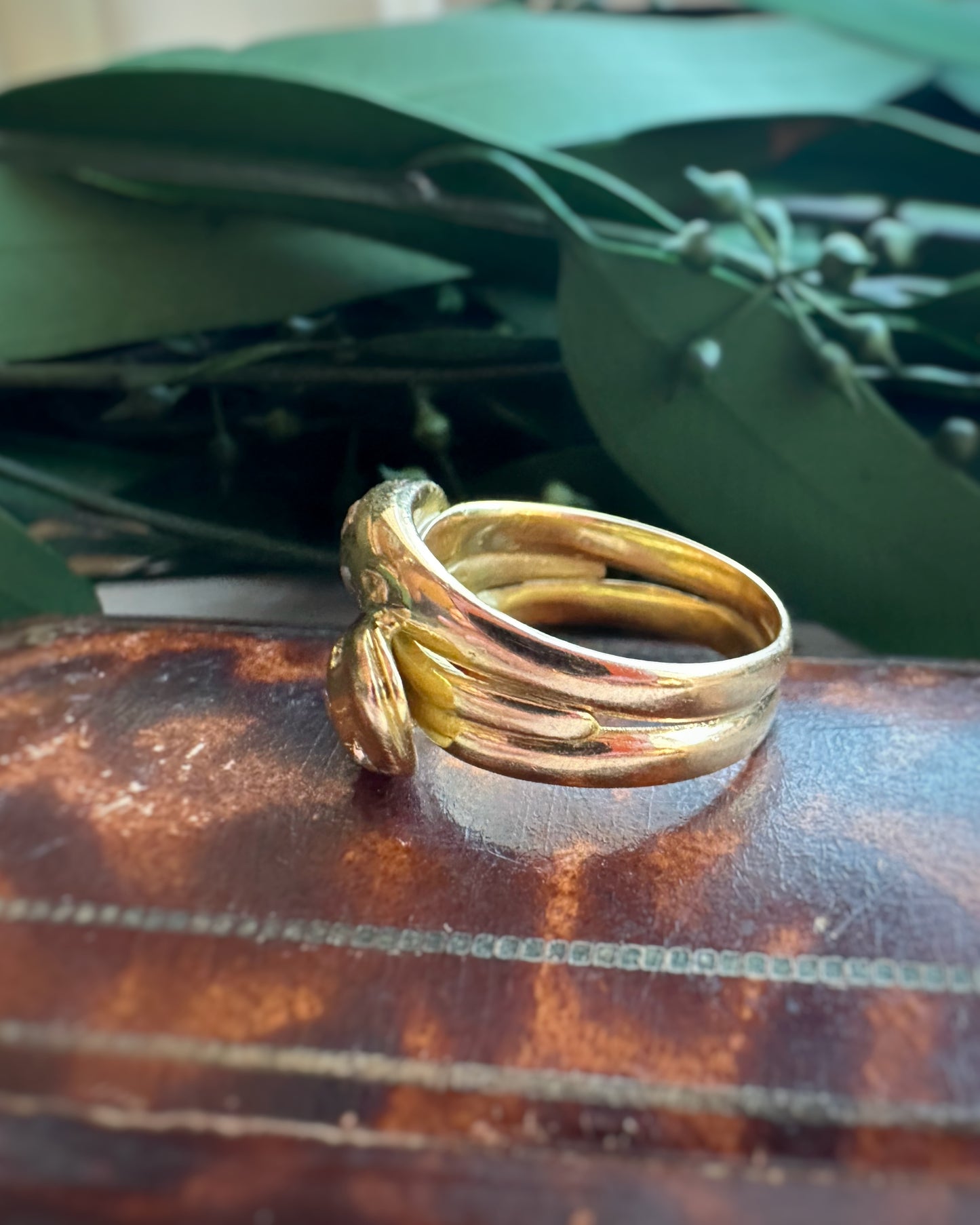 Edwardian Diamond Double Snake Ring