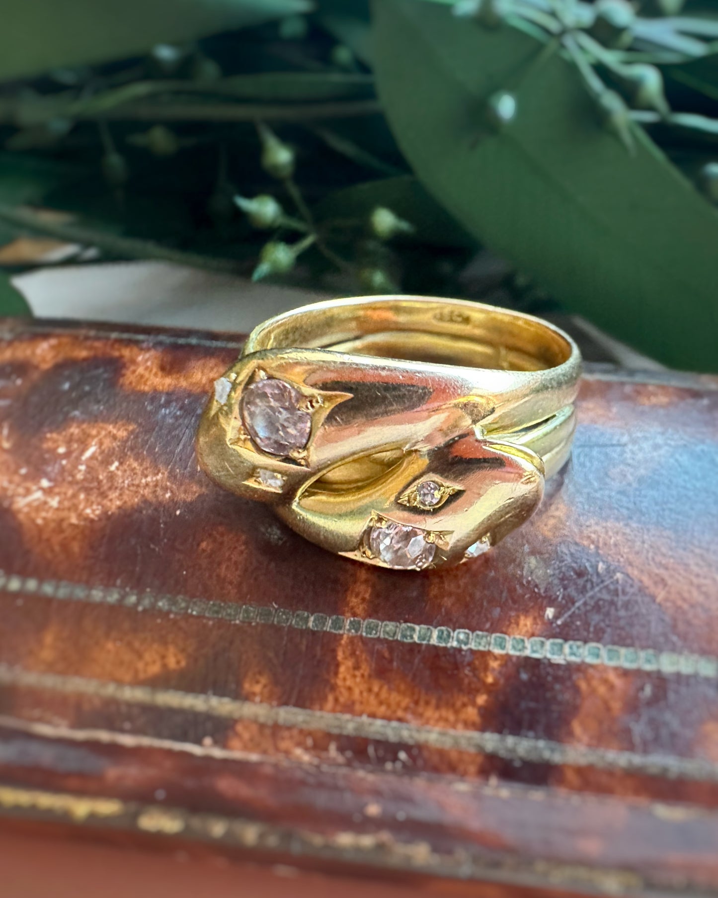 Edwardian Diamond Double Snake Ring