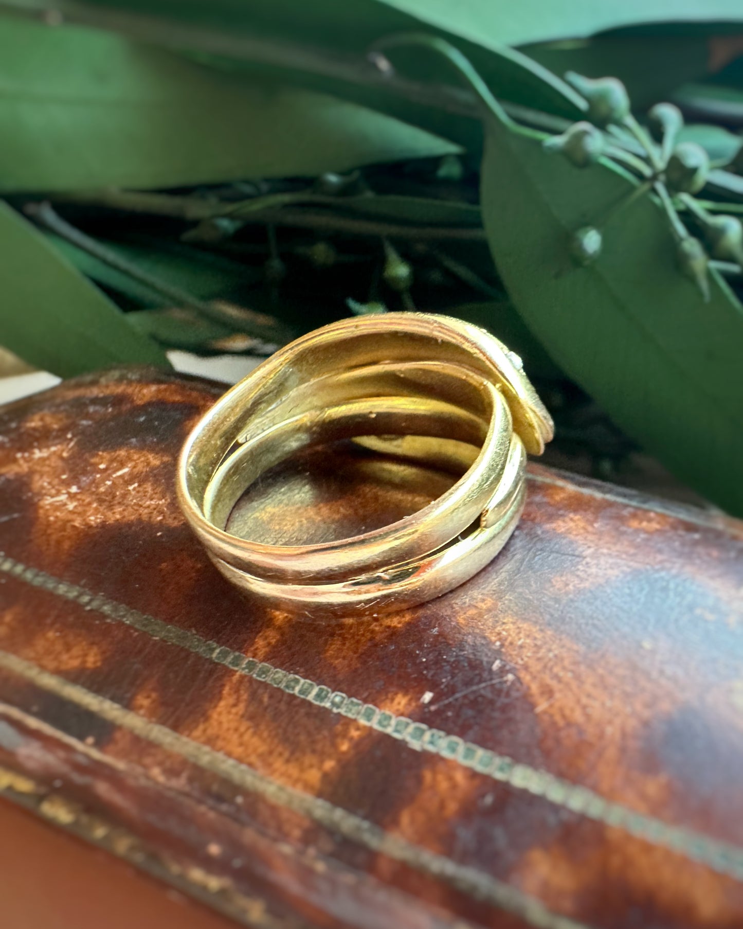 Edwardian Diamond Double Snake Ring