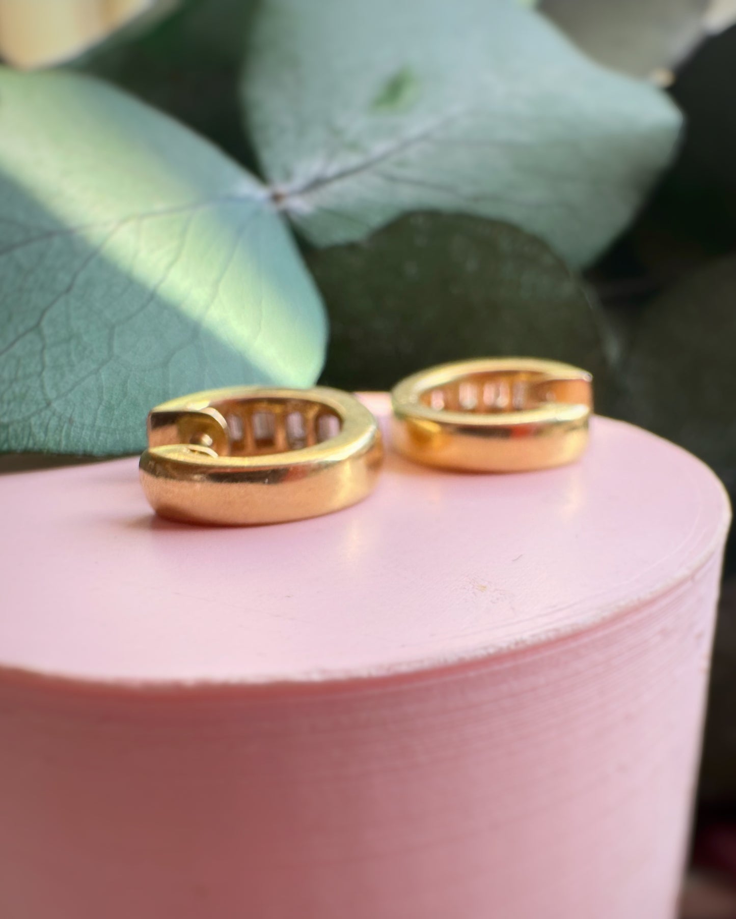 Vintage Channel Set Baguette Diamond Hoops