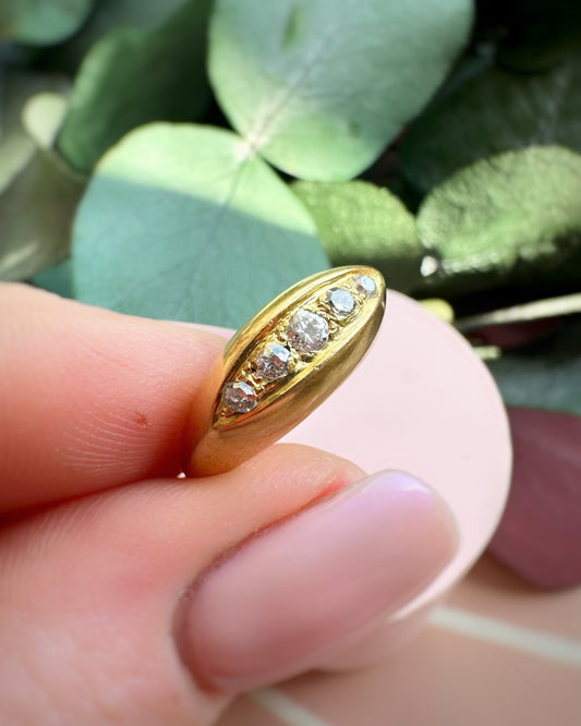 Antique 5-Stone Boat Ring