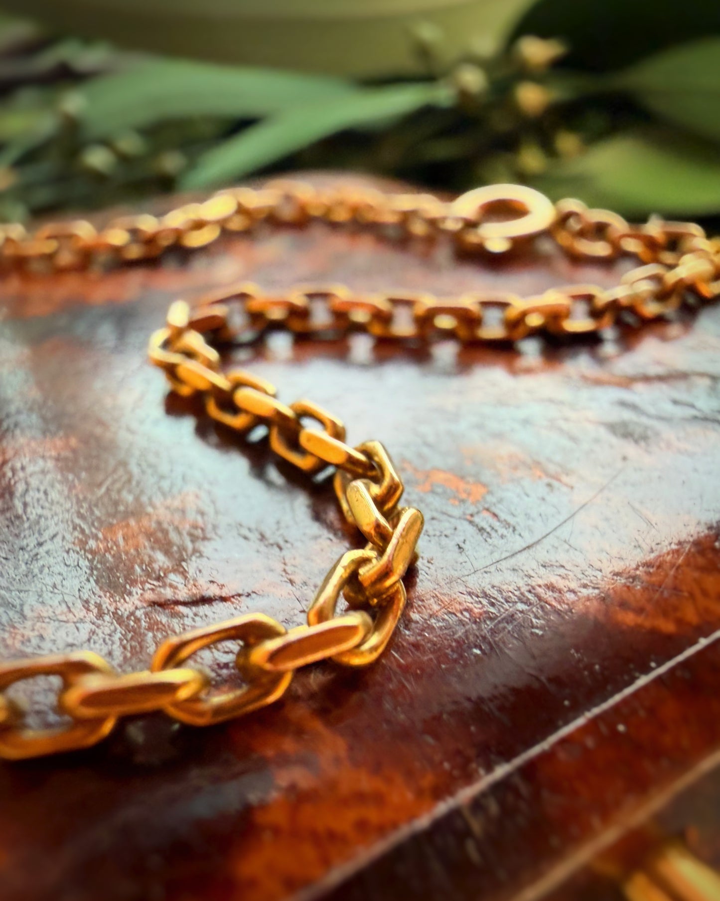 Vintage 18ct Dense and Yellow Biker Bracelet (7 +1/4")