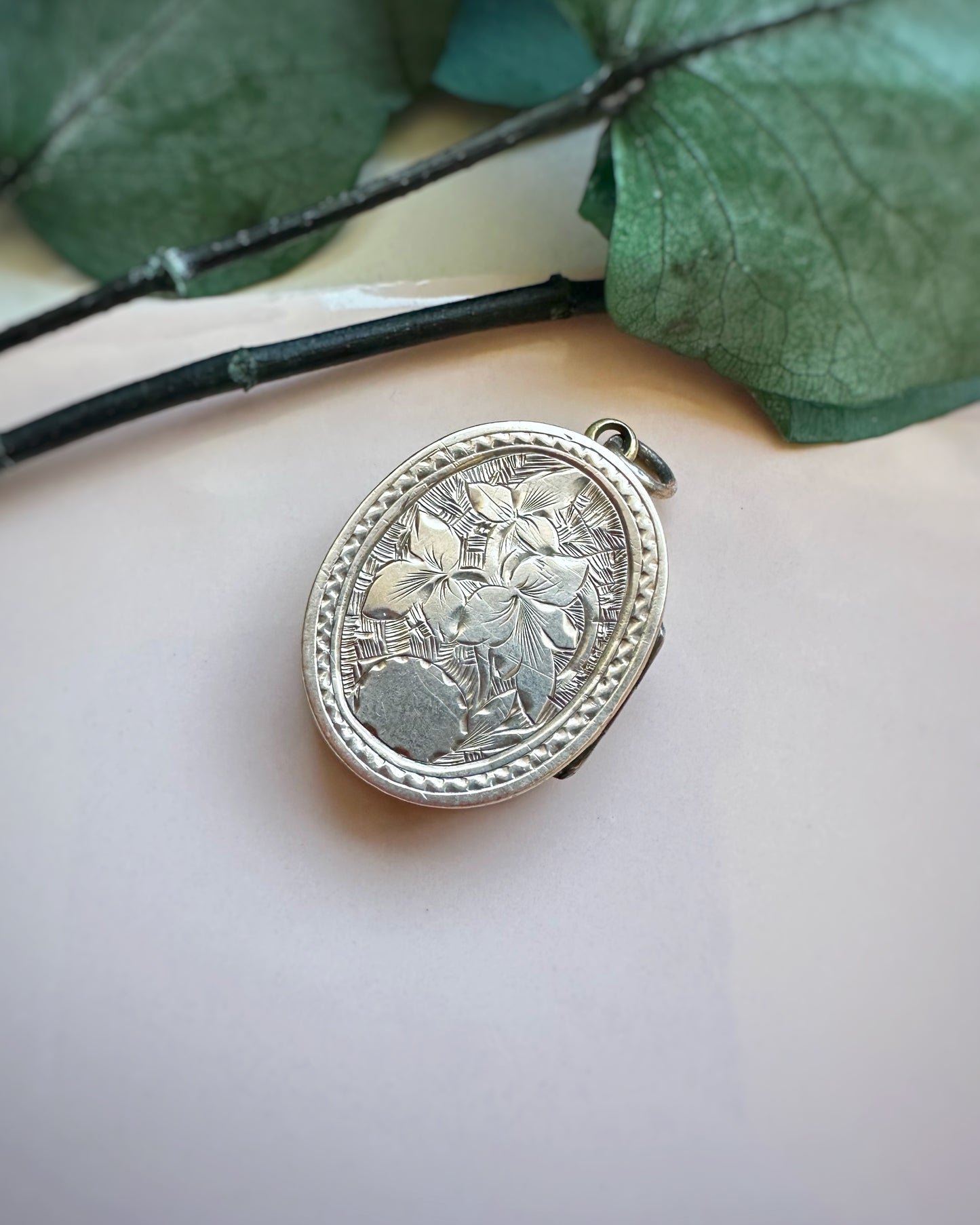 Antique Unusual Agate Shield Locket