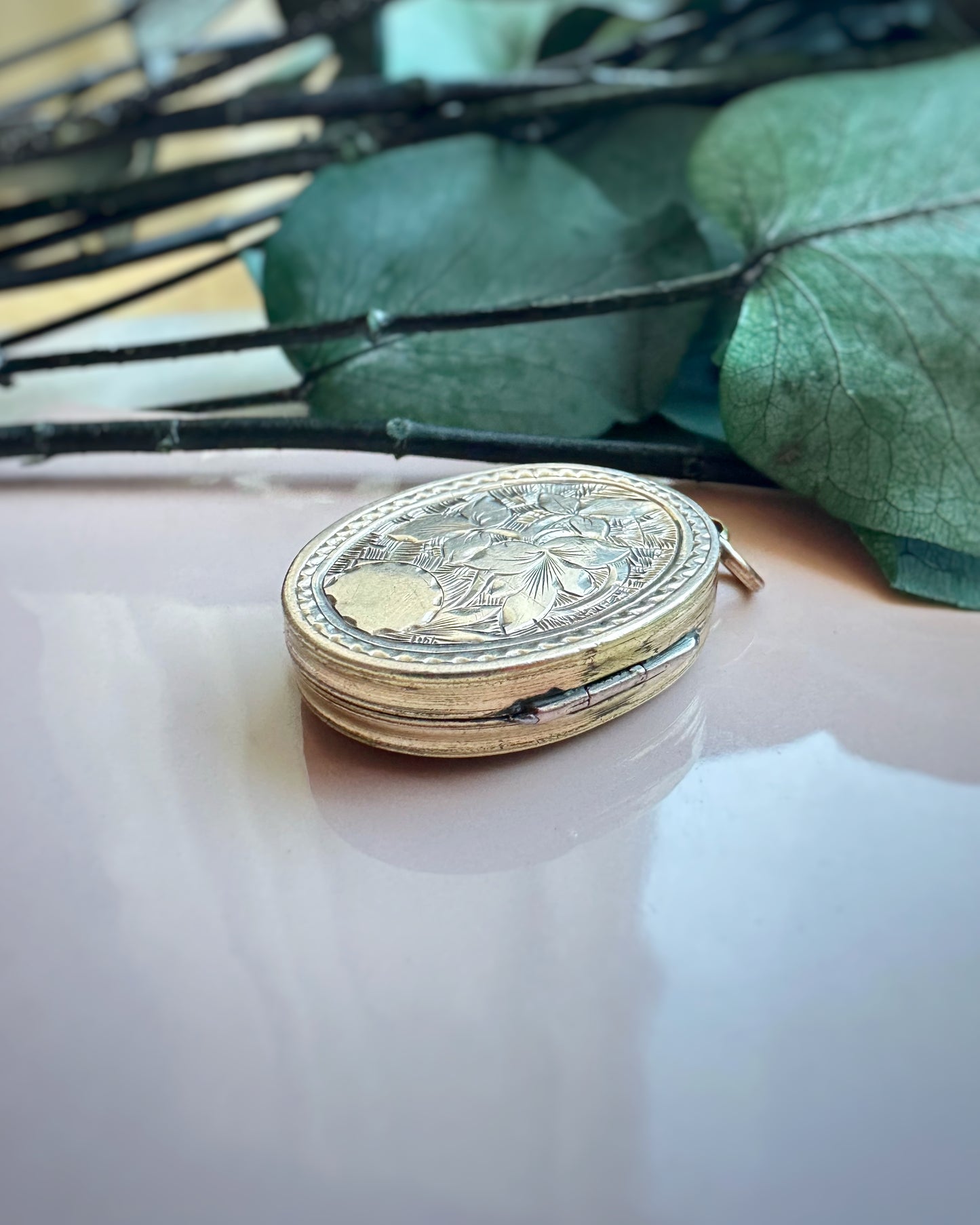 Antique Unusual Agate Shield Locket