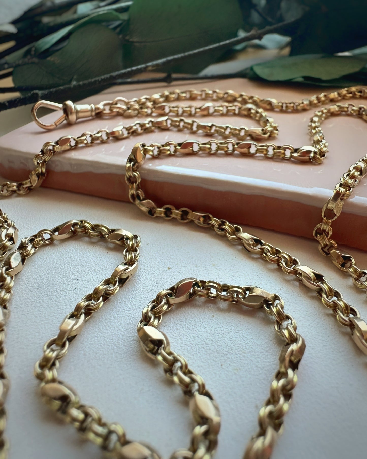 Antique Ribbed Rolo and Tulip Link Long Guard (60")