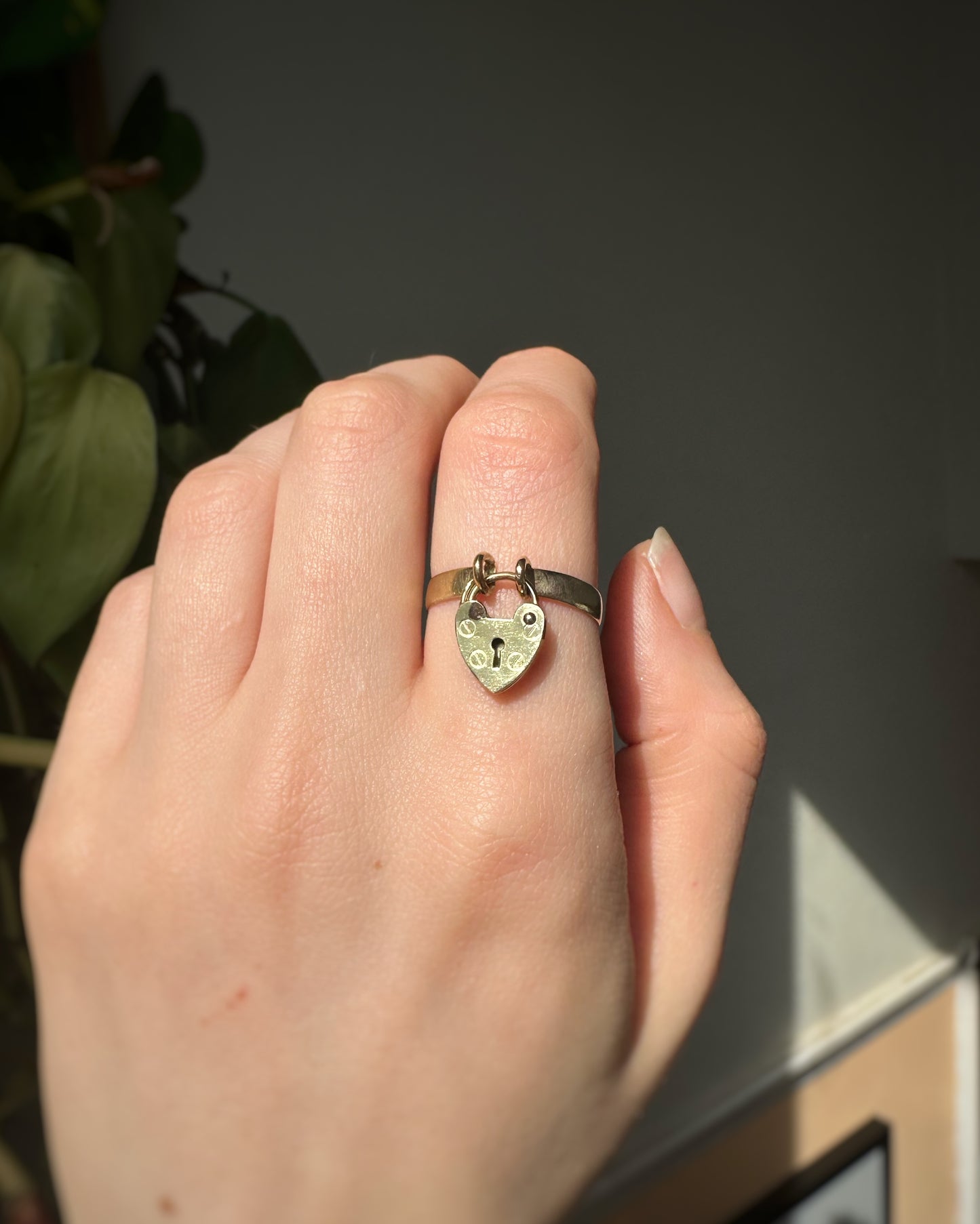 Antique Skinny Padlock Ring