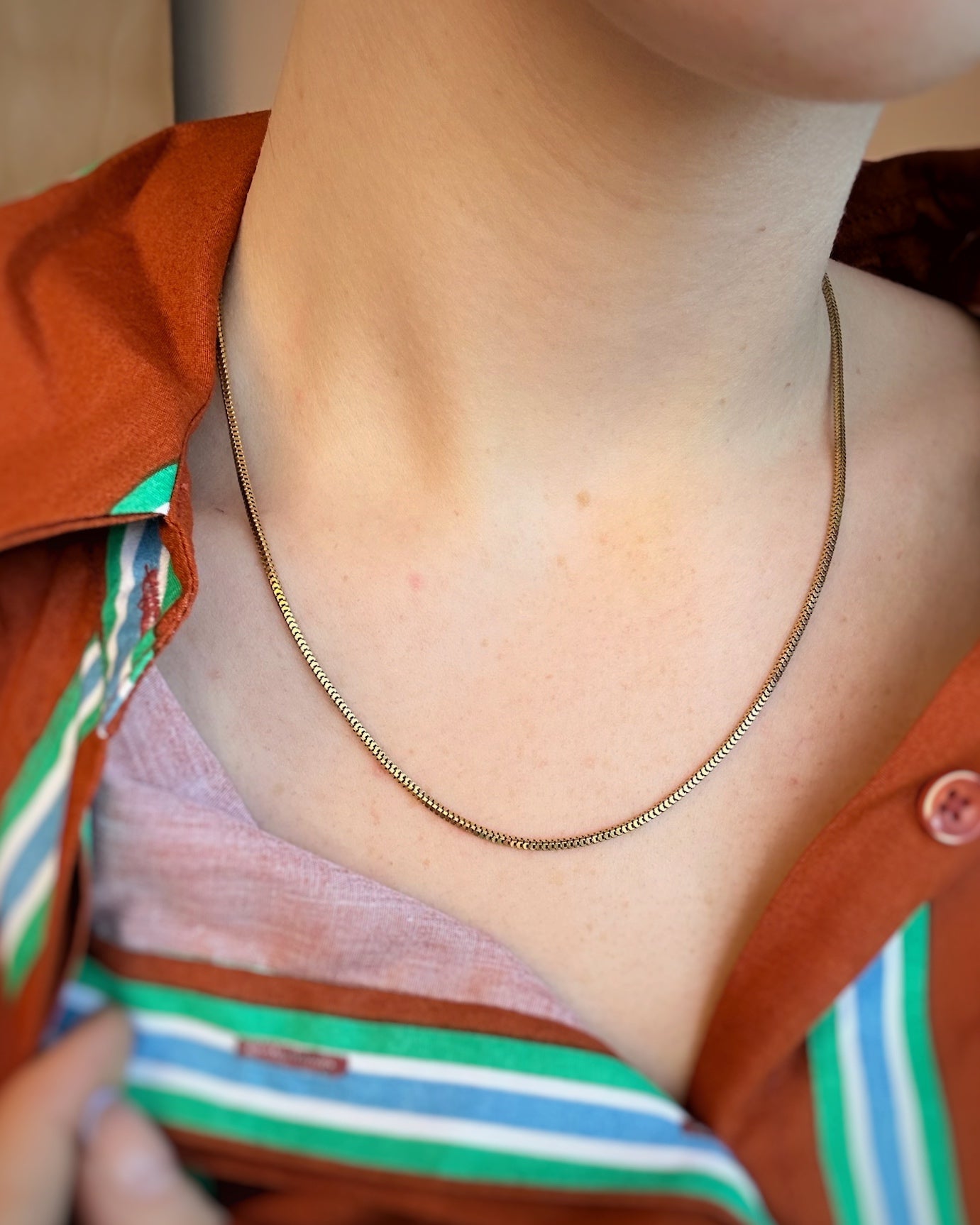 Vintage High-Carat Slink Snake Chain (18")