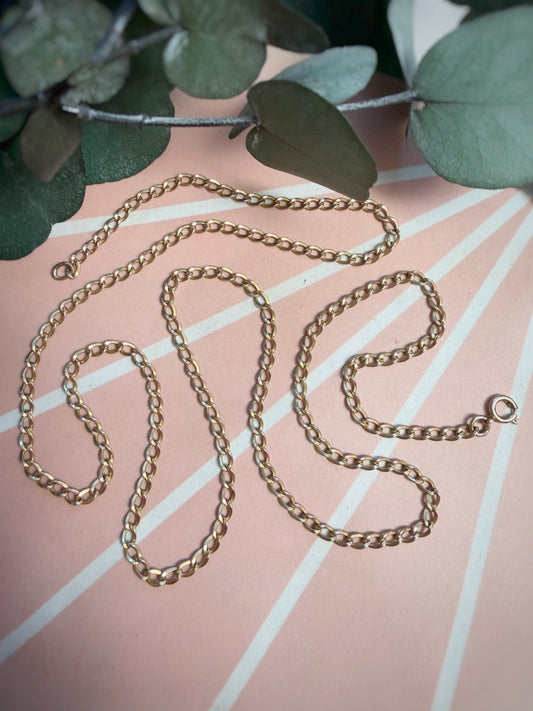 Vintage Flat-Facet Solid Curb Chain (25")