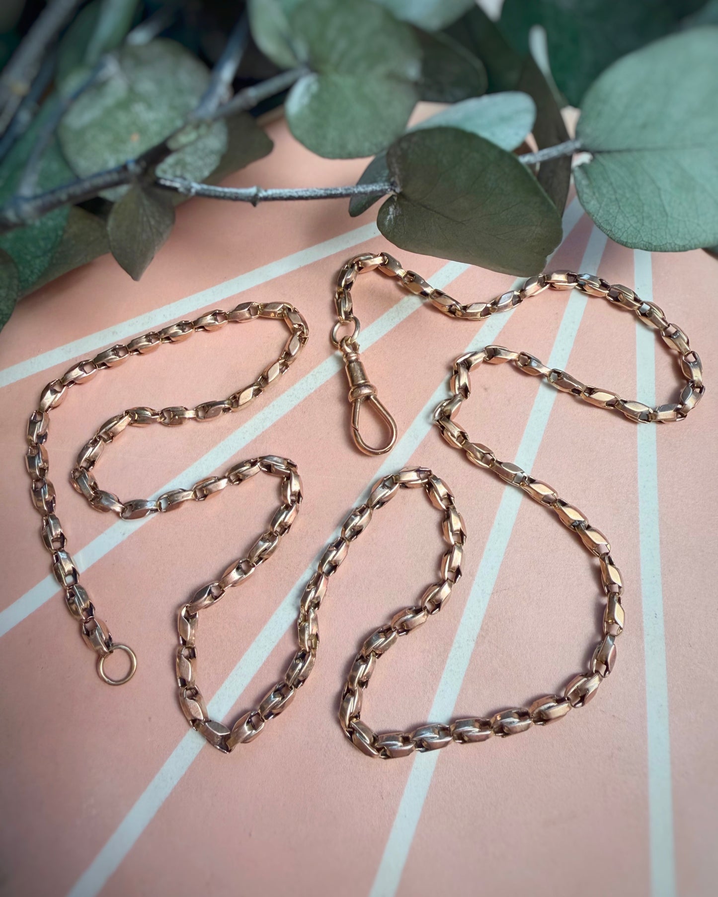 Antique Chunky Rose Gold Tulip with Dog Clip (24")