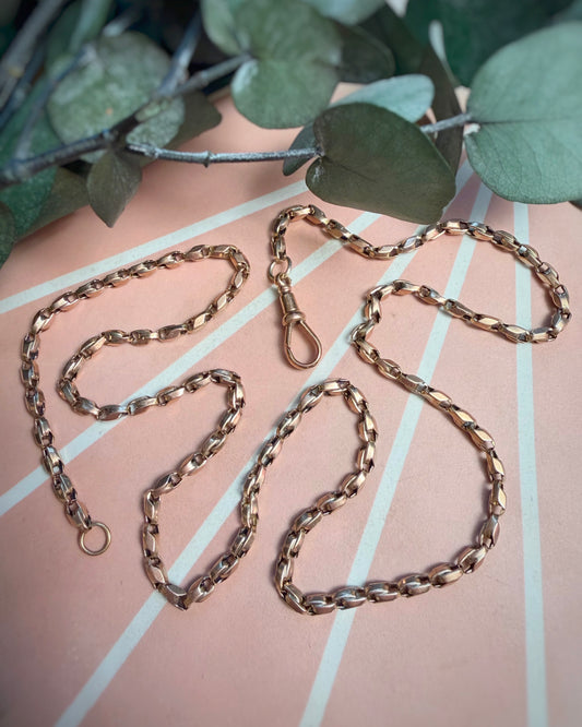 Antique Chunky Rose Gold Tulip with Dog Clip (24")