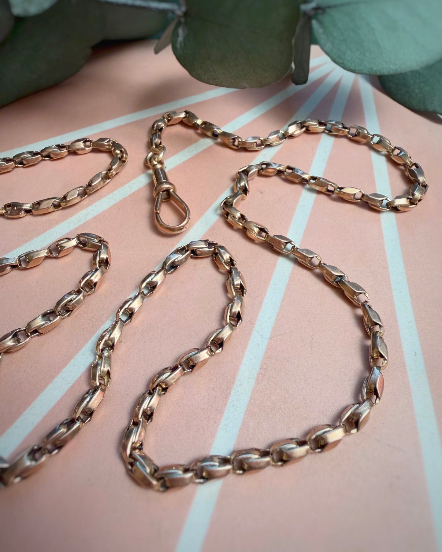 Antique Chunky Rose Gold Tulip with Dog Clip (24")