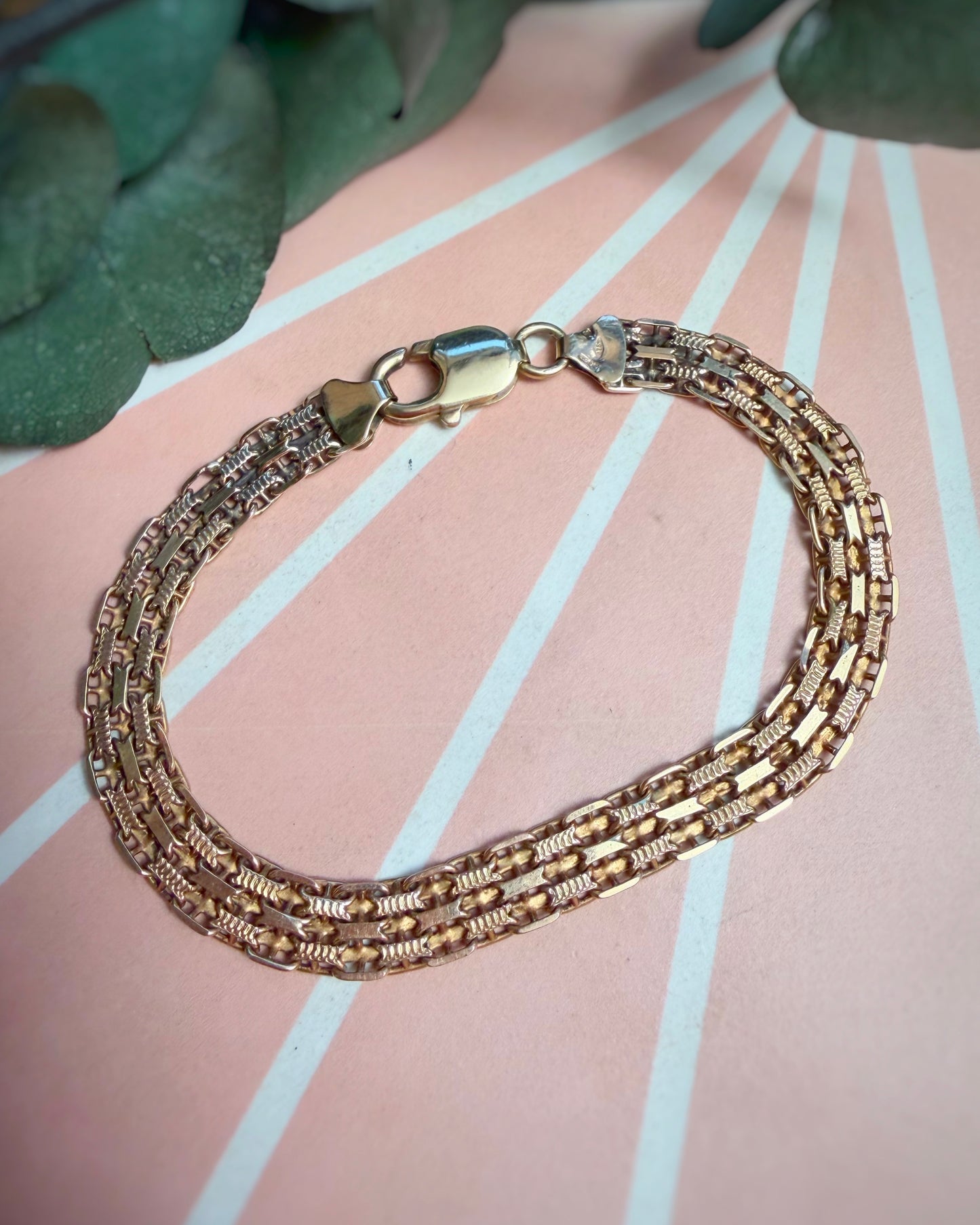 Vintage Woven Bracelet with Lobster Clasp (7.5")