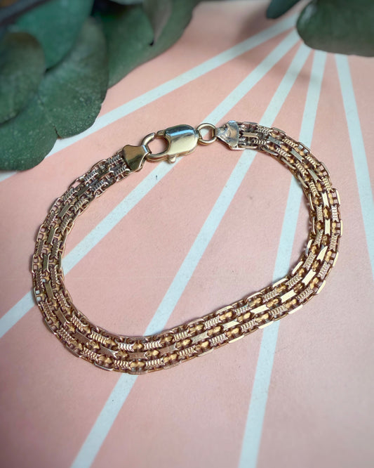 Vintage Woven Bracelet with Lobster Clasp (7.5")