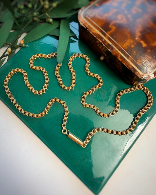Antique Impeccable Ribbed Rolo Chain (18")