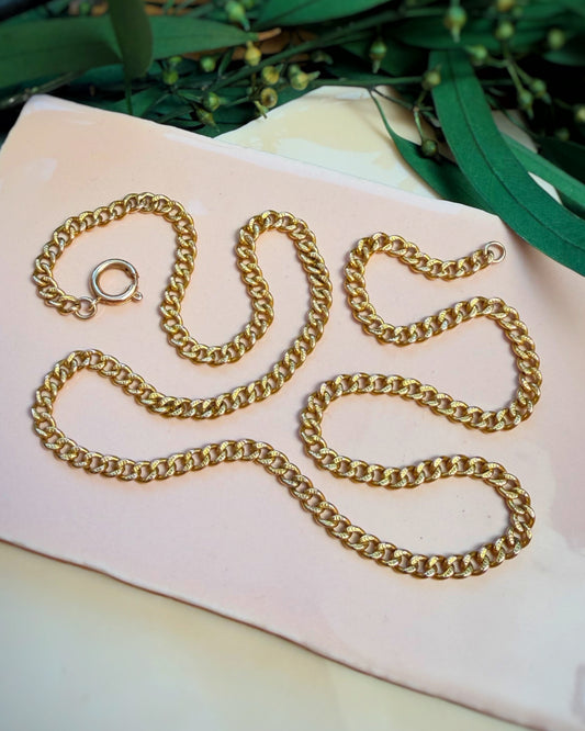 Antique High Carat Mega Curb, Stamped on Every Link (17 + 1/4")