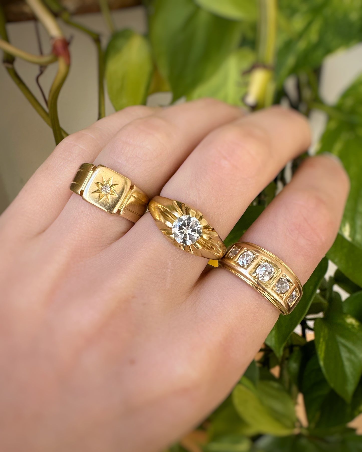 Antique Old Cut Gallery Ring (M / 6.25)